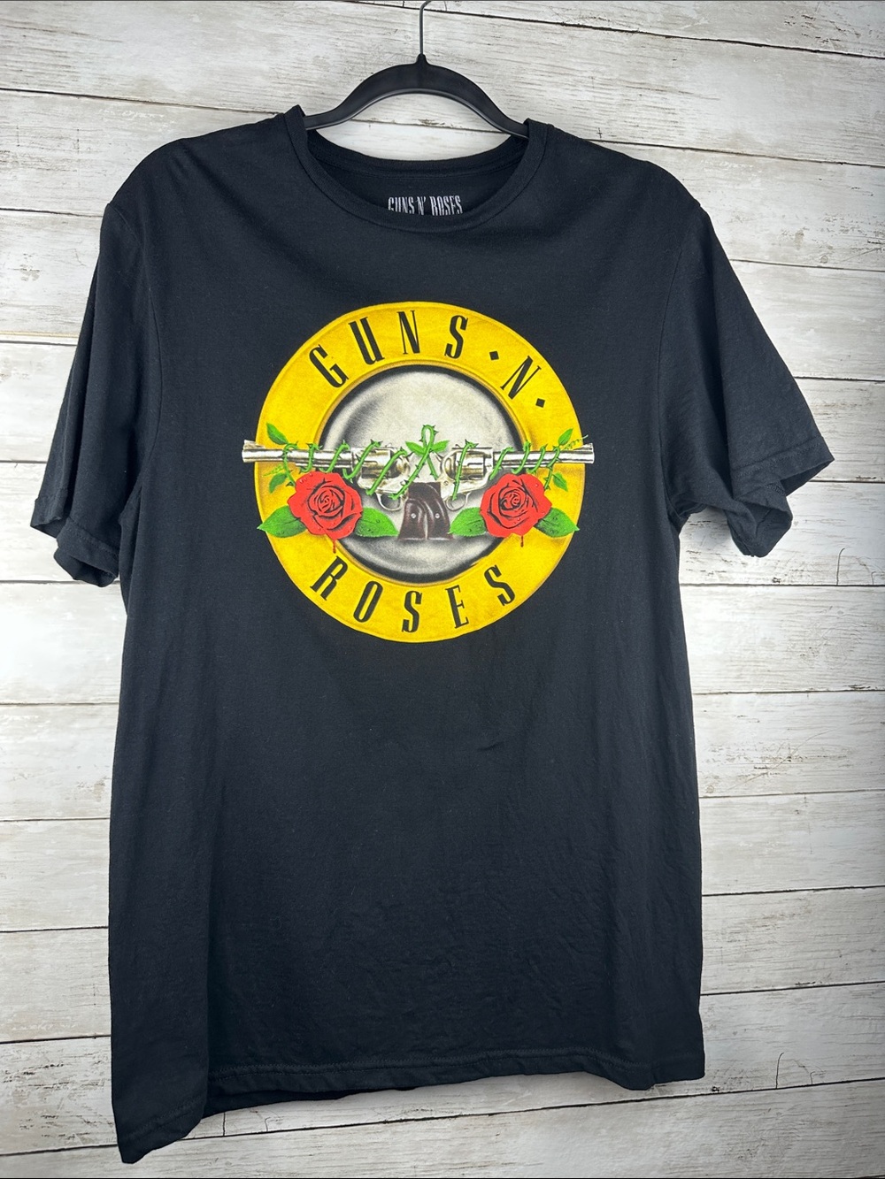 Official Guns N'Roses Bullet Logo Graphic Band T-Shirt Black Medium Bravado